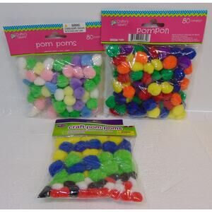 Pom Poms Balls Crafts Kids Art Plush Crafting 1 Inch Round Crafters 235 Pieces